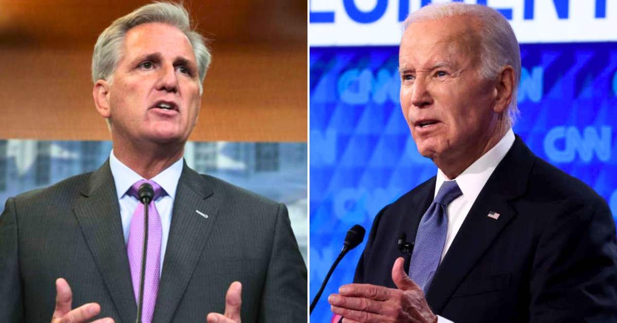 Former Speaker Kevin McCarthy declared that President Joe Biden will not step aside to allow the Democratic Party to choose a new nominee (Getty Images)