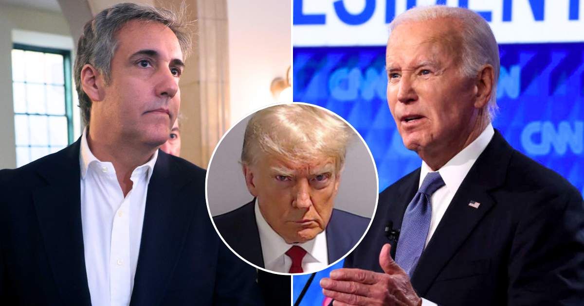 Former Trump attorney Michael Cohen criticized both debate moderators and President Joe Biden for their failure to address former President Donald Trump's conviction (Getty Images, Fulton County Sheriff)