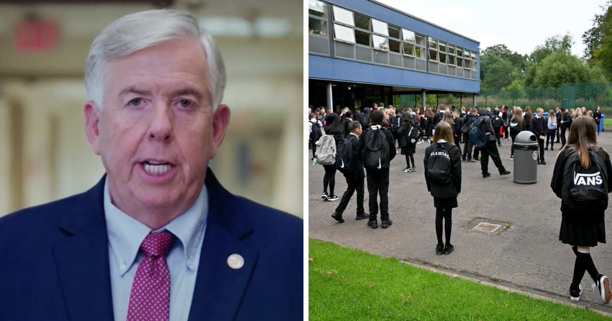 Missouri Governor Mike Parson vetoed funding for a school safety initiative (Mike Parson/YouTube, Getty Images)