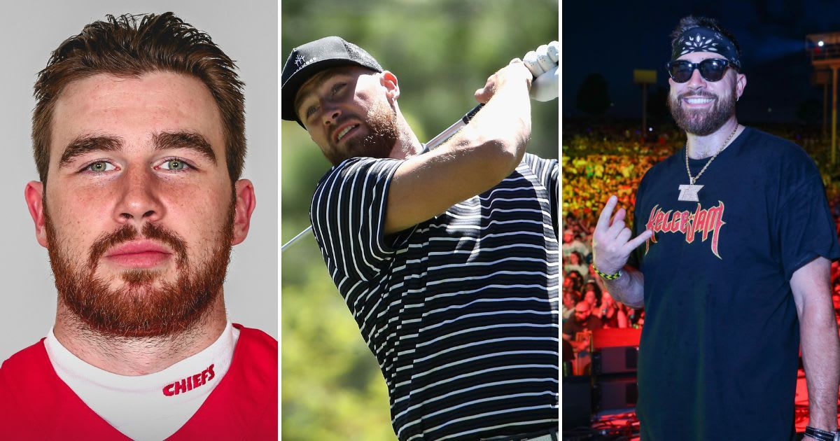 Travis Kelce's 'Year 1' photo was recently shared by the Kansas City Chiefs (@Chiefs/X, Thaddaeus McAdams/WireImage)