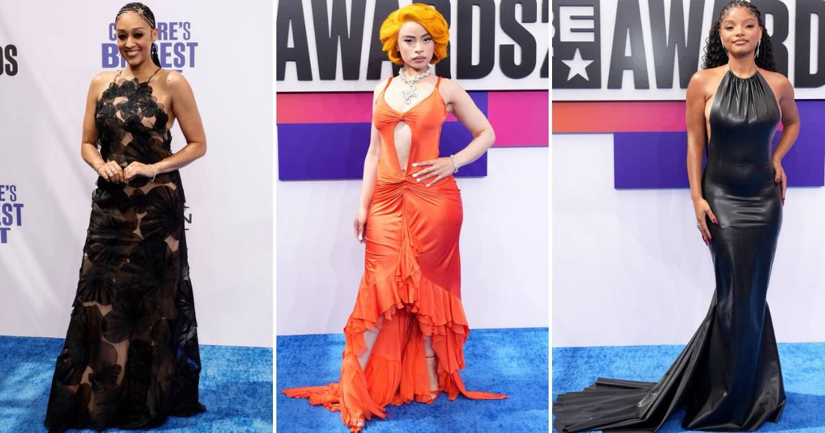 Tia Mowry, Ice Spice, and Halle Bailey were among the celebrities who attended the 2024 BET Awards at the Peacock Theatre on June 30 (Frazer Harrison/FilmMagic, Bennett Raglin/Getty Images for BET,Bennett Raglin/Getty Images for BET)