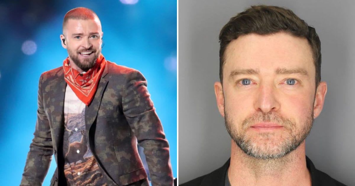Justin Timberlake makes fun of his DWI arrest at Boston concert (Getty Images, Sag Harbor PD)