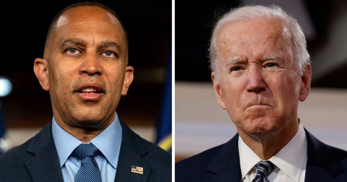 Hakeem Jeffries acknowledged Joe Biden's 'setback,' and Democrats, including the president himself, admitted that he was not at the top of his game (Getty Images)