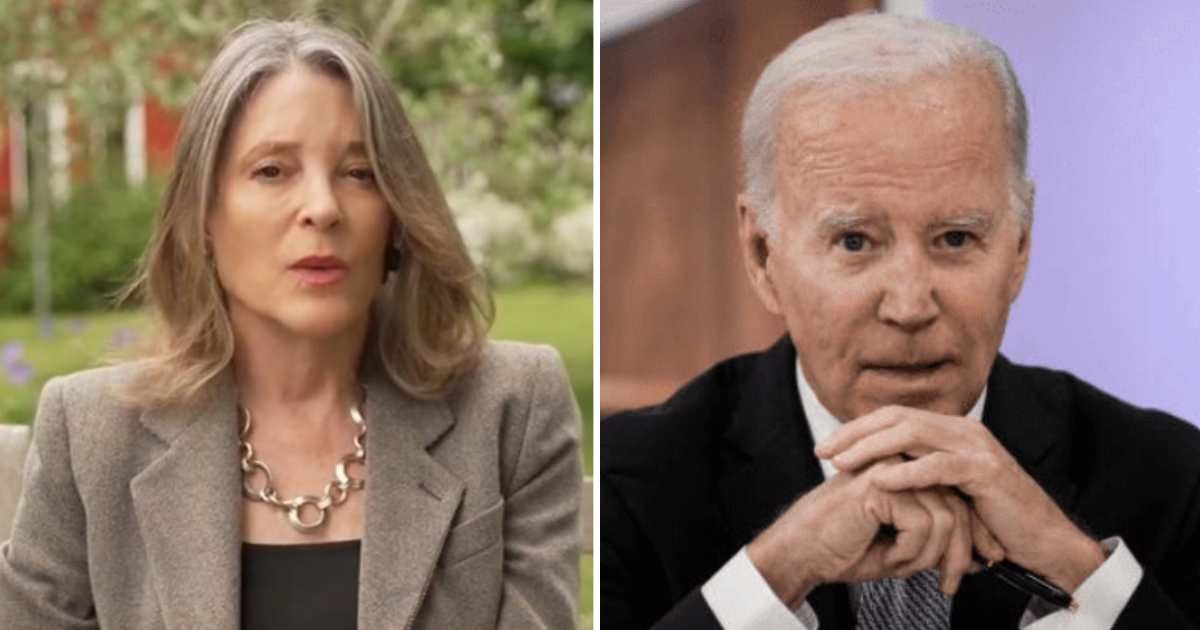 Marianne Williamson has called for an open convention to replace President Joe Biden on ballot (@marwilliamson/ X, Getty Images)