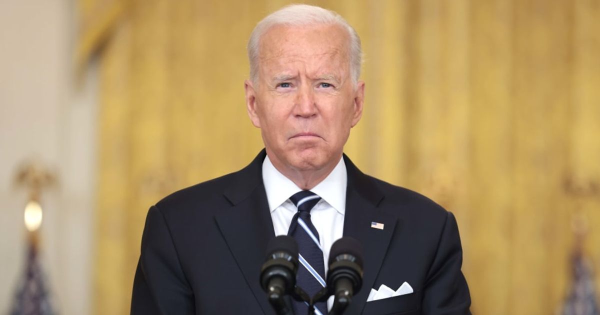 President Joe Biden abruptly exited the East Room of the White House after the Medal of Honor ceremony (Getty Images)