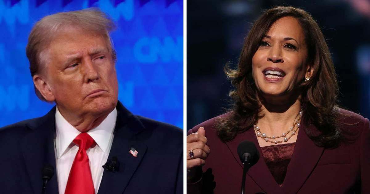 Donald Trump's supporters claimed that the portion of Arizona's border wall with Mexico that Kamala Harris visited was built by the former president (Getty Images)