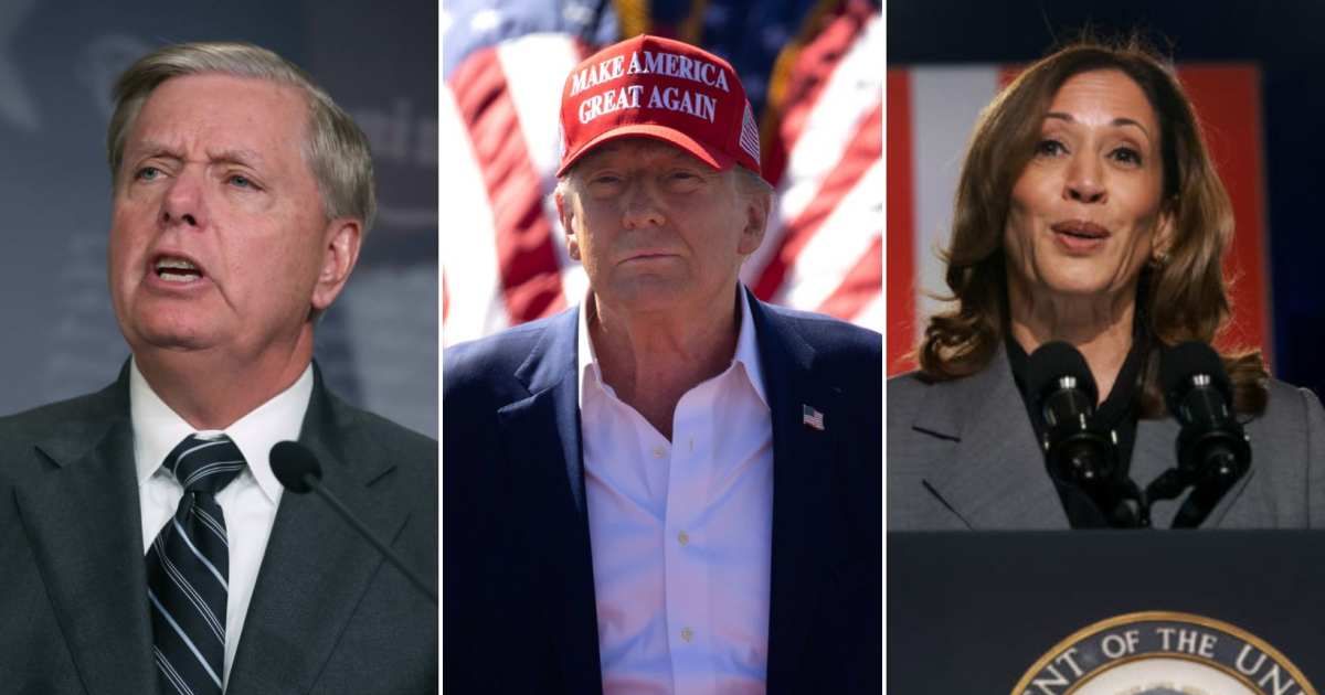 Lindsey Graham defended Donald Trump's recent comments against Kamala Harris saying her policies are 'crazy liberal' (Getty Images)