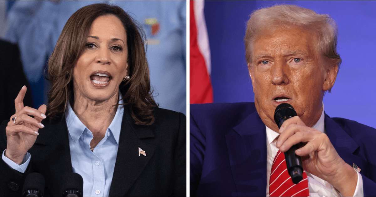 Kamala Harris deflected the questions about whether she would pardon Donald Trump for his legal troubles if she becomes president (Getty Images)