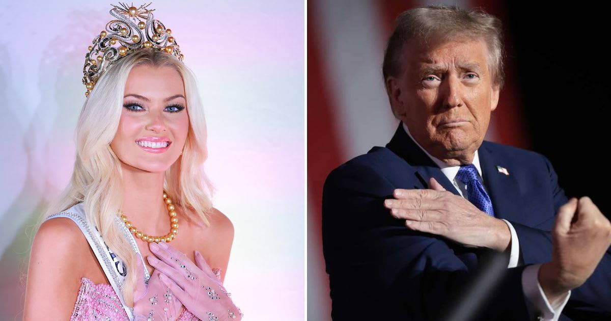 Donald Trump's supporters believe that his election victory someone led to Victoria Kjaer Theilvig winning the Miss Universe 2024 title (Getty Images)