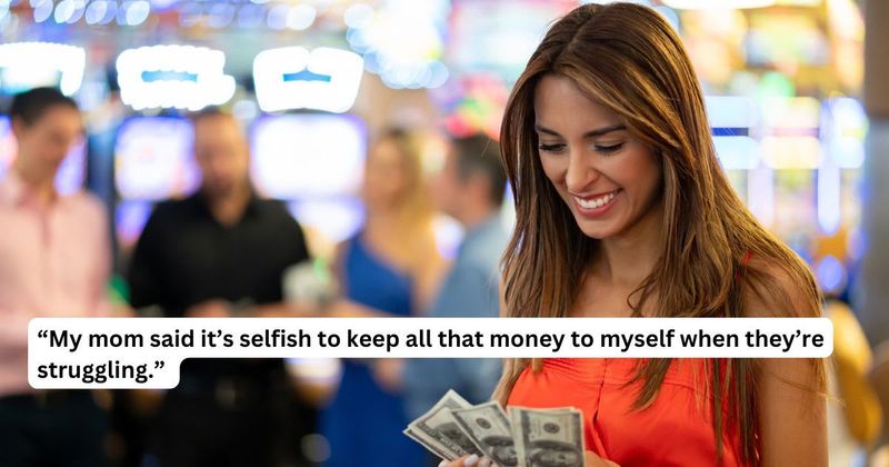 'AITA for refusing to share my lottery winnings with family after being excluded from trip?'