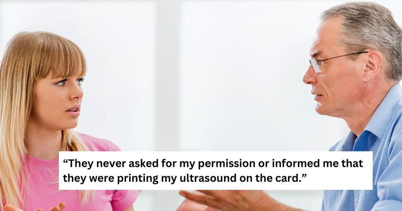 'AITA for confronting my dad for using my ultrasound in a Christmas card without my permission?'