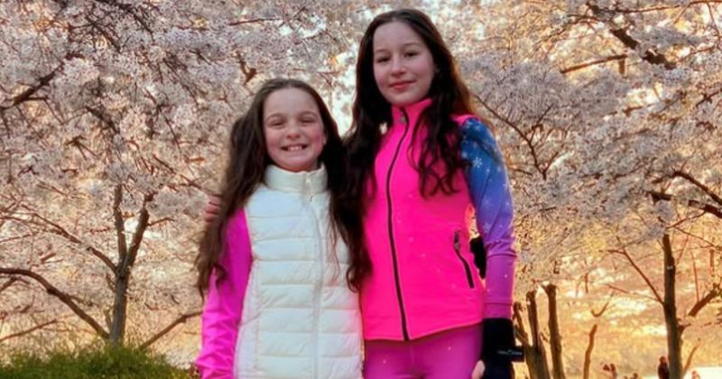 Chilling last photos show skating sisters Everly and Alydia Livingston smiling inside jet before DC crash
