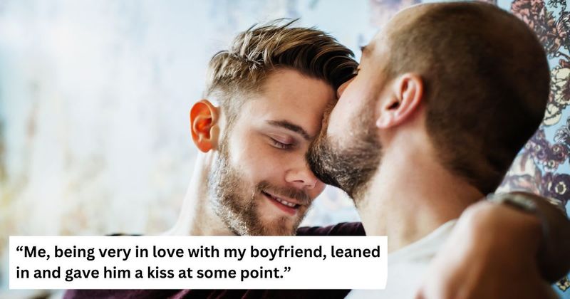 'AITA for kissing my boyfriend in front of his ex without realizing he was there?'
