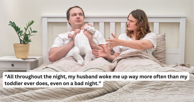 'AITA for yelling at my sick husband after he kept me up all night then asked me to help with our child?'