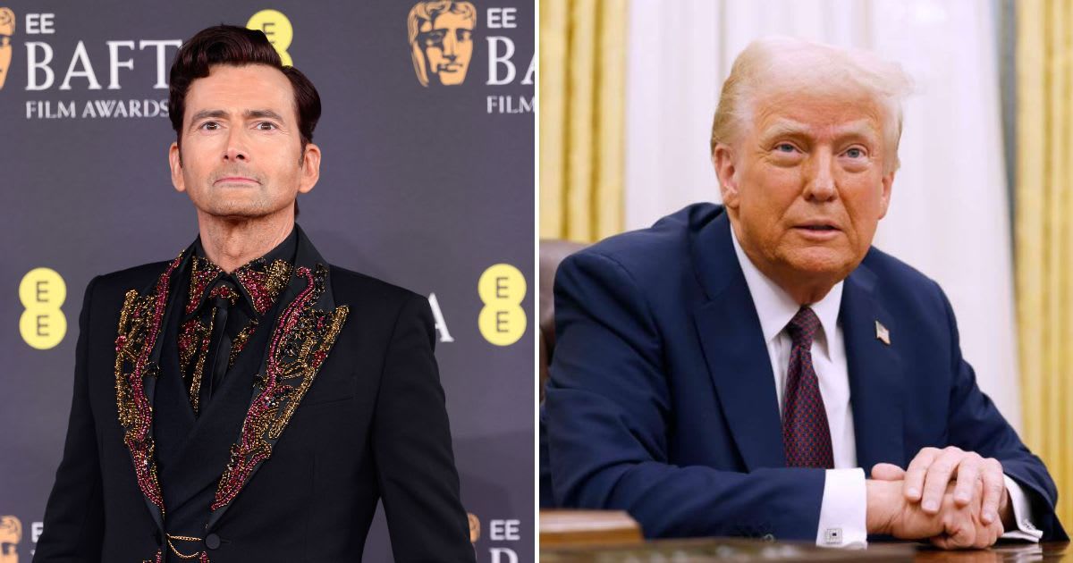 Some of David Tennant's jokes on Donald Trump were edited out by BBC from the BAFTA Film Awards broadcast (Karwai Tang/WireImage, Anna Moneymaker/Getty Images)