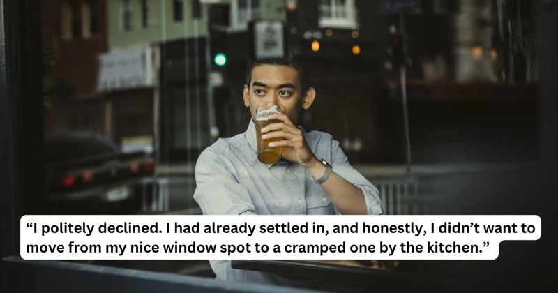 'AITA for refusing to switch tables at a restaurant so a family could sit together?'