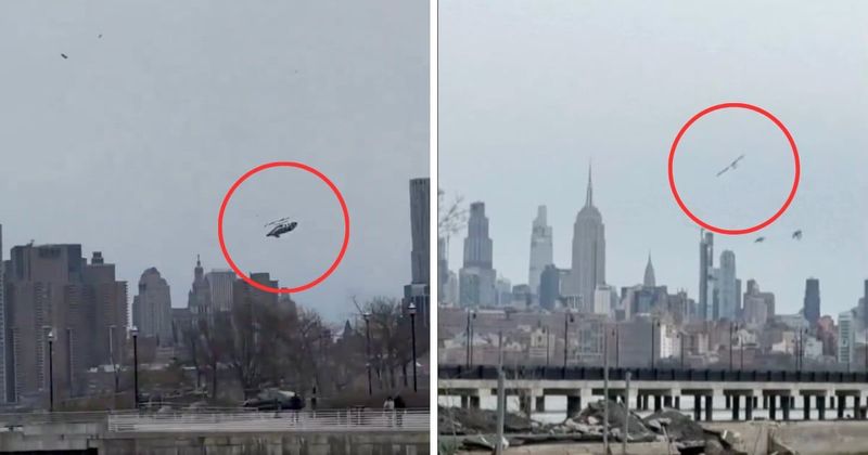 Footage shows terrifying moment helicopter's blades fell into Hudson before crash killed family of 5, pilot