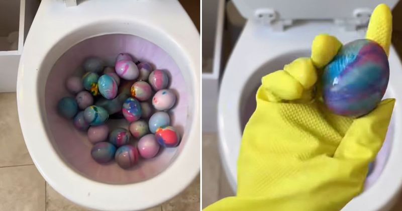 Influencer slammed as video of her dyeing Easter eggs in toilet goes viral: 'Please go to hell!'