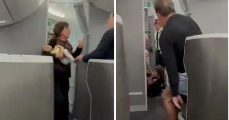 American Airlines crew tackles first class passenger after she storms cockpit in disturbing footage