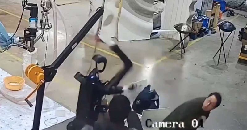 Terrifying video of humanoid robot 'waking up' and attacking its handler goes viral