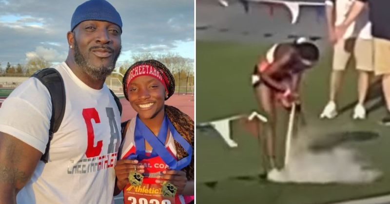 High school track star's dad suggests her disqualification over victory celebration racially motivated