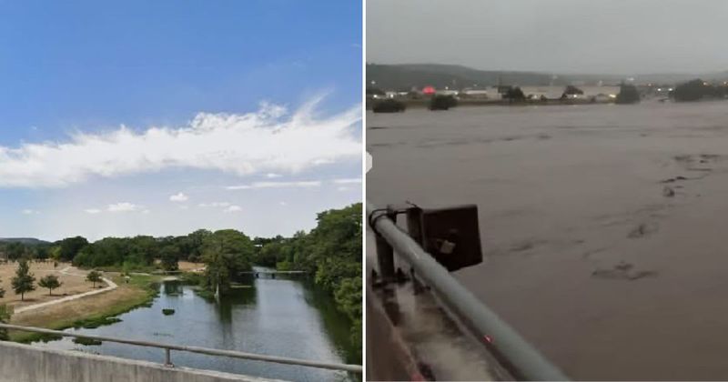 Heart-wrenching before-and-after pictures of Texas river show devastation from flash floods