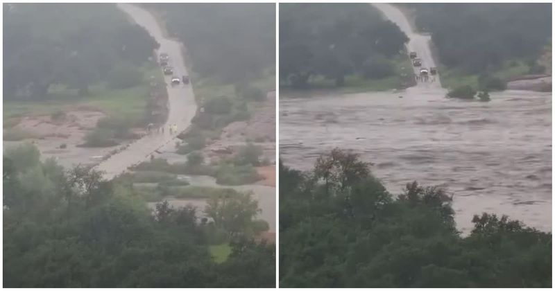 Jaw-dropping time-lapse video shows Llano River floodwaters engulf Texas causeway in under an hour