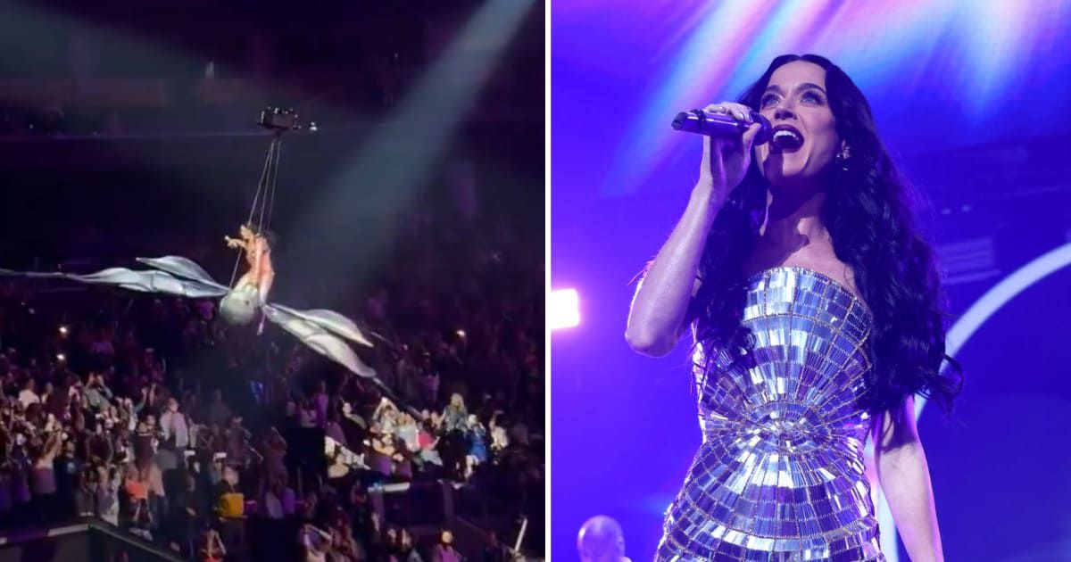 Katy Perry nearly falls mid-air as prop malfunctions during concert, fans say 'this is not her year'