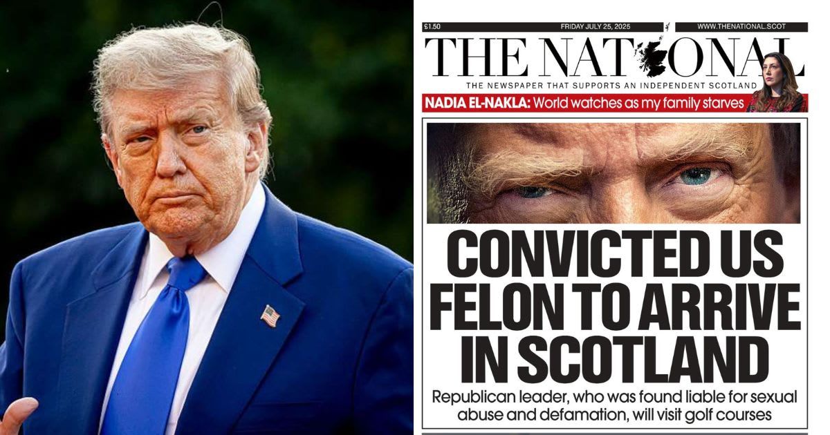 Fact Check: Did Scottish newspaper headline about Trump's visit refer to him as 'convicted US felon'?