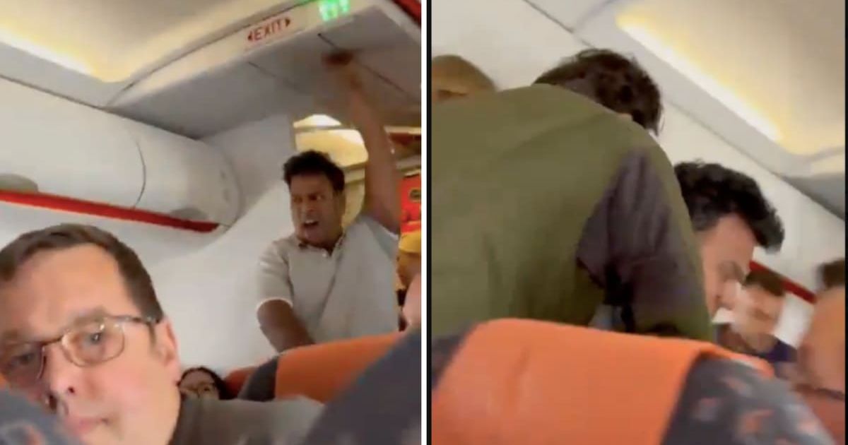 Terrifying moment EasyJet passenger yells 'I've got a bomb' and 'Death to Trump' before hero tackles him