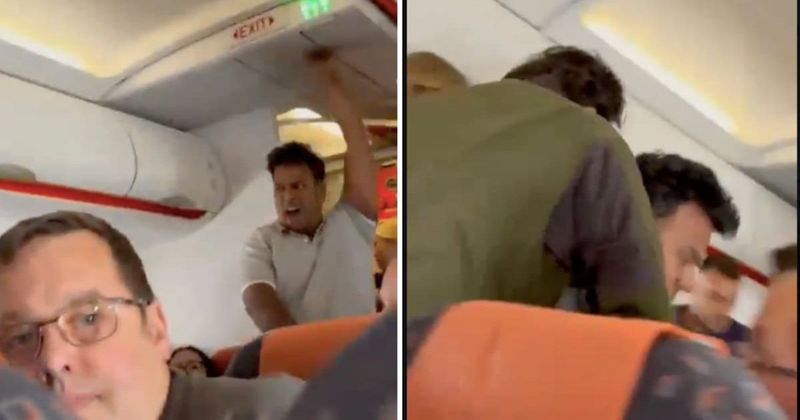 Terrifying moment EasyJet passenger yells 'I've got a bomb' and 'Death to Trump' before hero tackles him