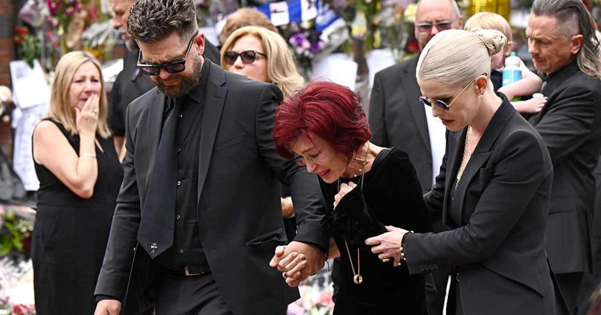 Sharon Osbourne breaks down in tears as fans line Birmingham streets for Ozzy's funeral procession