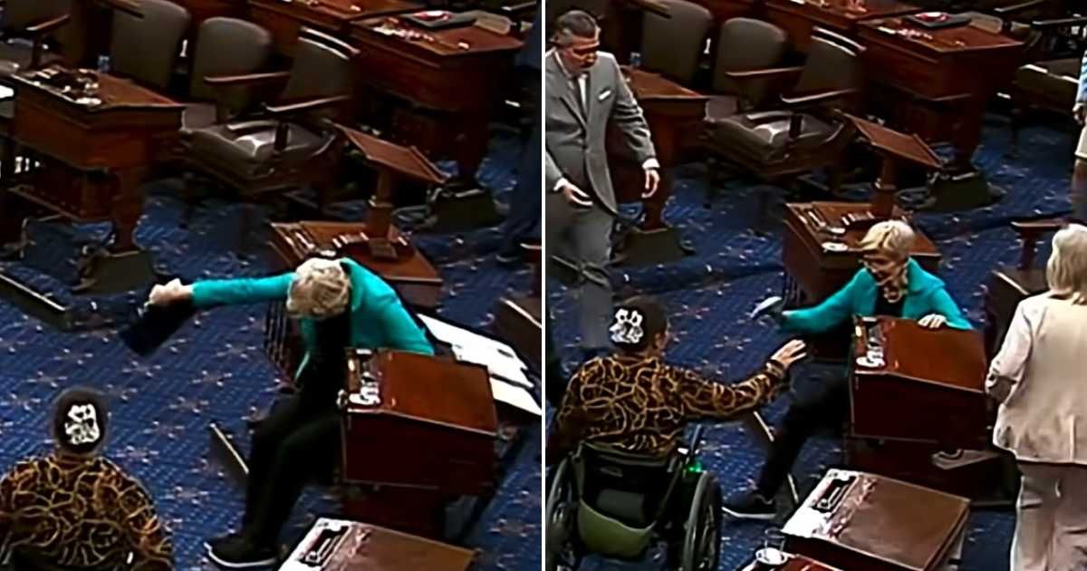 Elizabeth Warren’s Senate floor tumble sparks mockery from MAGA crowd: 'Down goes Pocahontas'