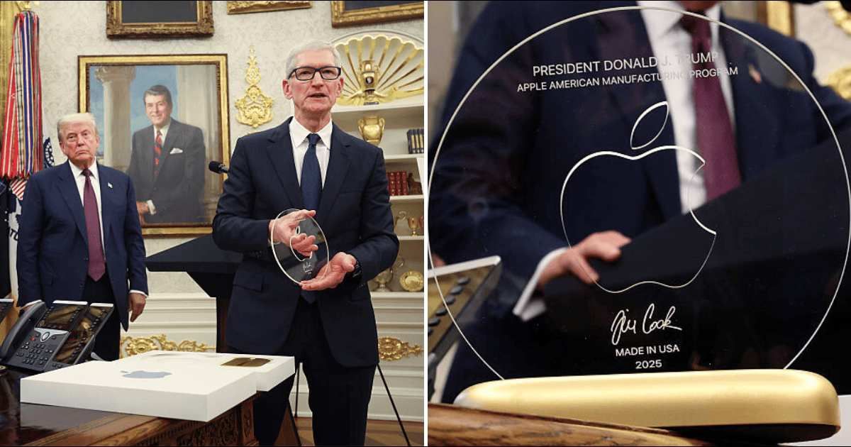 Tim Cook gifted Trump Corning glass with 24-karat gold base amid $600B commitment to US