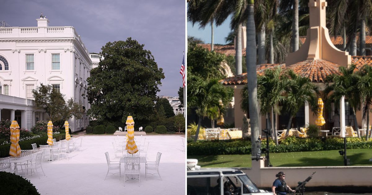 Trump's White House Rose Garden gets Mar-a-Lago-style makeover and the Internet can't unsee it