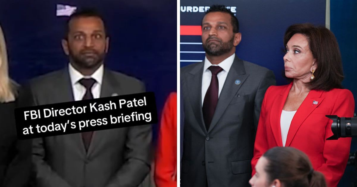 Kash Patel trolled over wide-eyed expression at Trump's WH briefing: 'Looks like a terrified wax figure'