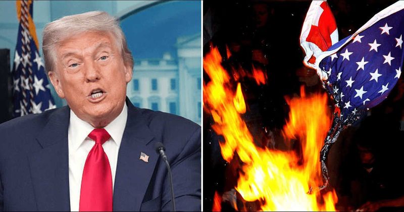 'This is garbage': Conservatives slam Trump as he orders crackdown on US flag burning