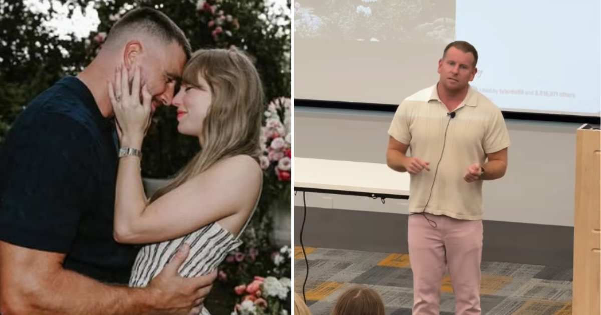 Professor 'cancels' midterm exam to announce Taylor Swift and Travis Kelce's engagement in viral video