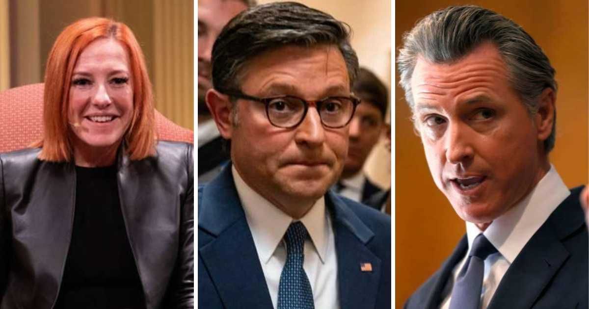 Mike Johnson blames 'human heart' for mass shootings as he slams Newsom and Jen Psaki