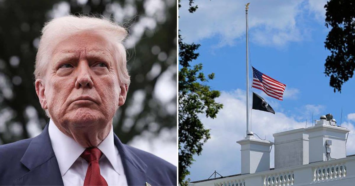 US flag at White House flown at half-staff amid false 'Trump is dead' rumors, but here's why