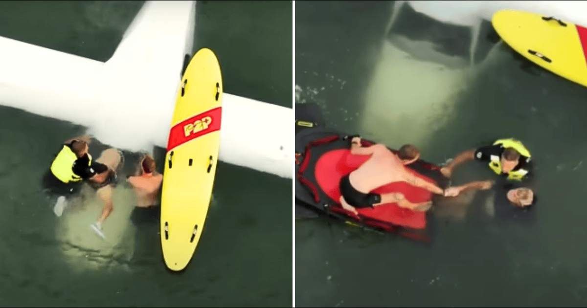 Heart-stopping rescue of North Carolina pilot after plane crash captured on drone footage goes viral