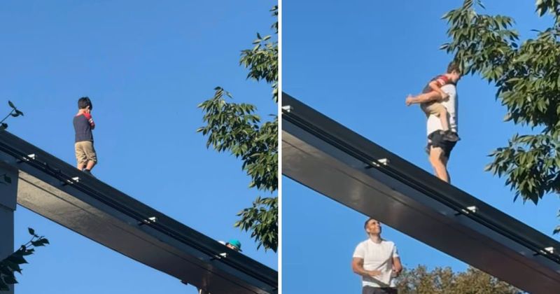 Hero dad climbs roof to rescue boy wandering on Hersheypark monorail track 100 feet above ground