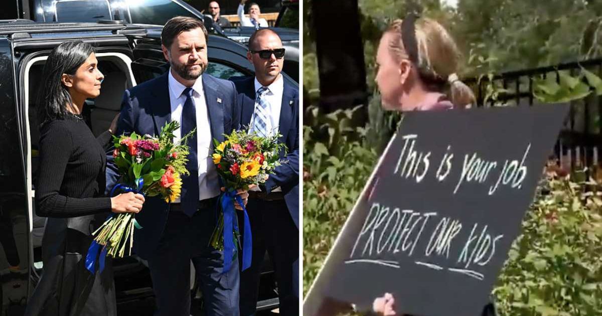 JD Vance faces cries of ‘protect our kids’ as he visits Minneapolis to pay respects to shooting victims