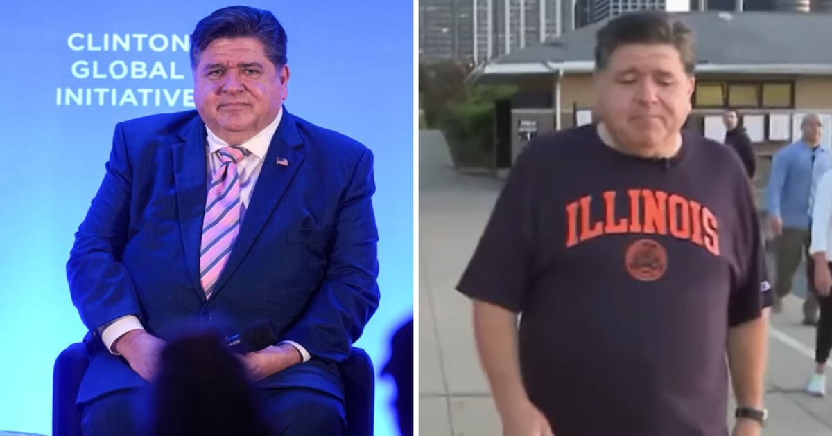JB Pritzker gave an interview to NBC 5’s Mary Ann Ahern amid speculation about his health and political future (Getty Images and NBCChicago/Screengrab)