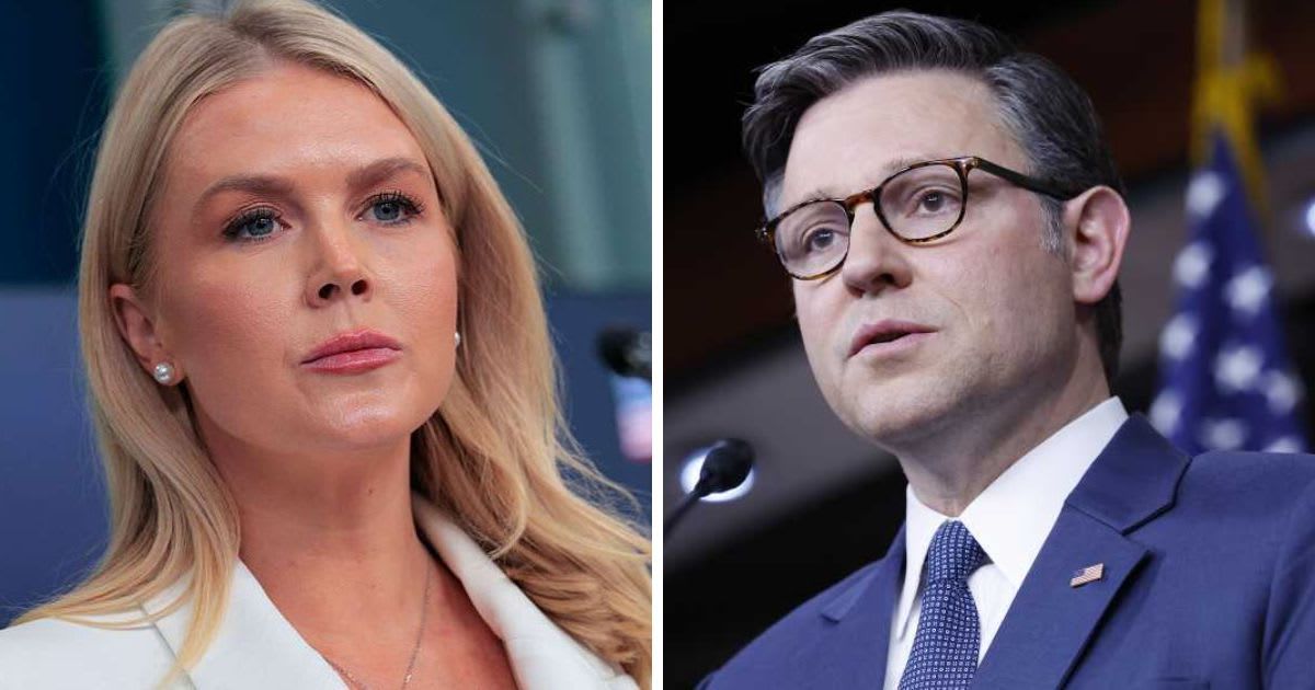 Karoline Leavitt shoots down Mike Johnson’s claim Trump was FBI informant against Epstein