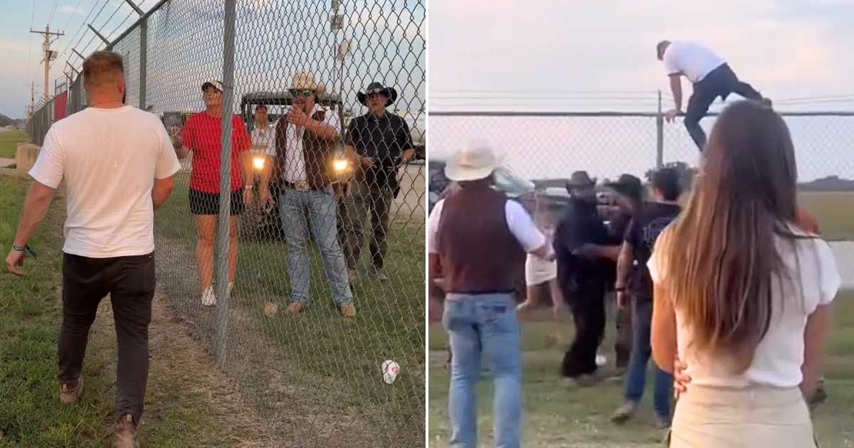 Zach Bryan scales barbed wire fence to fight fellow country singer Gavin Adcock in viral video