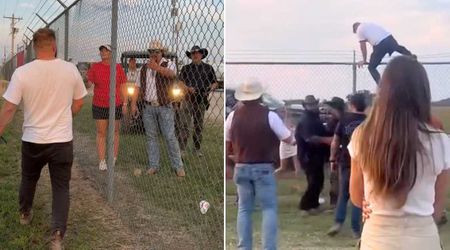 Zach Bryan scales barbed wire fence to fight fellow country singer Gavin Adcock in viral video