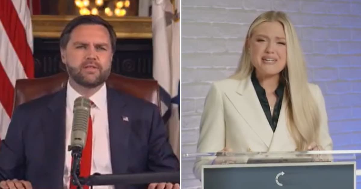 JD Vance revealed Erika Kirk’s words about the late Turning Point USA co-founder while hosting 'The Charlie Kirk Show' on Monday, September 15 (Screengrab/Real America's Voice, Fox News)