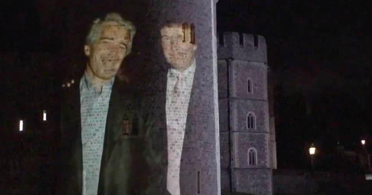 Activists beam images of Trump and Epstein onto Windsor Castle to protest POTUS' UK state visit