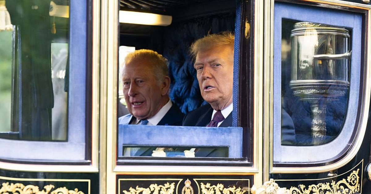 President Donald Trump and King Charles rode in the historic Irish State Coach, once used at Queen Elizabeth’s wedding (Samir Hussein/WireImage)